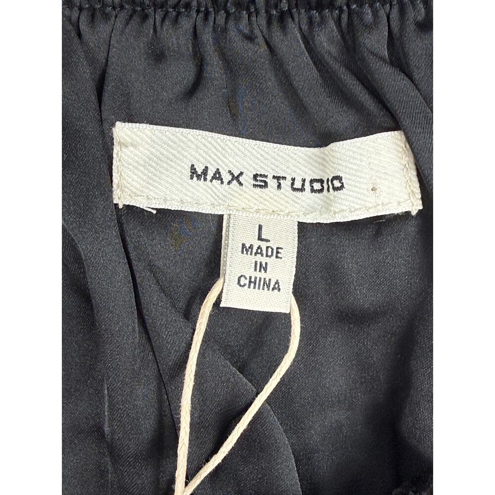 NWT Max Studio Size L  Mini Dress Black Nude Velvet Pattern Halter Neck - Picture 7 of 12